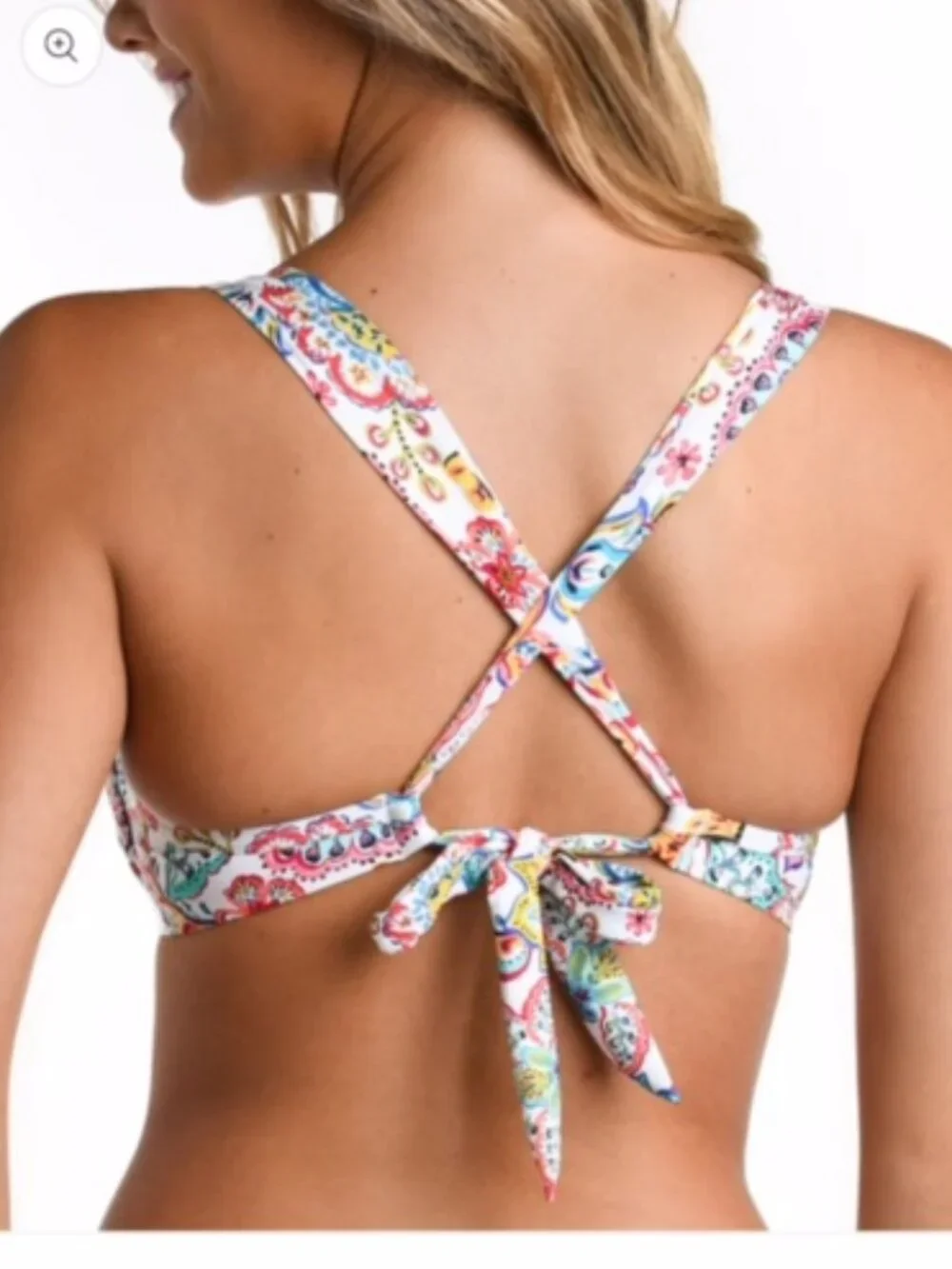 New LA BLANCA‎ Size 14 Colorful Gypsy Soul Draped Underwire Bikini Top UFP 50+